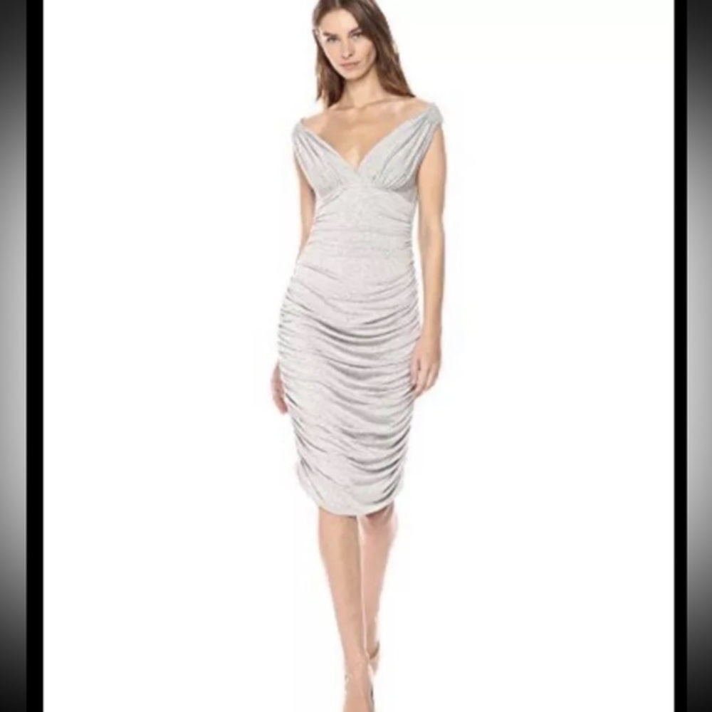 Norma Kamali Ruched Tara Dress Light Gray size XS